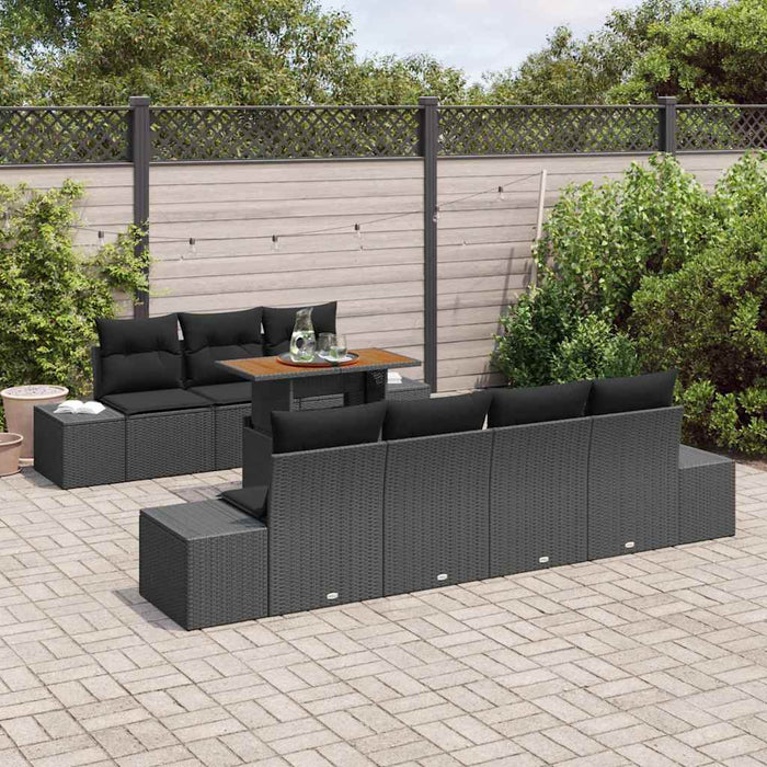Set de canapele pentru grădină 8 pcs Negru Rattan poli - WALTI WALTI