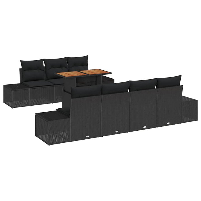 Set de canapele pentru grădină 8 pcs Negru Rattan poli - WALTI WALTI