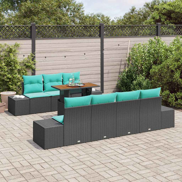 Set de canapele pentru grădină 8 buc. Negru Rattan poli WALTI