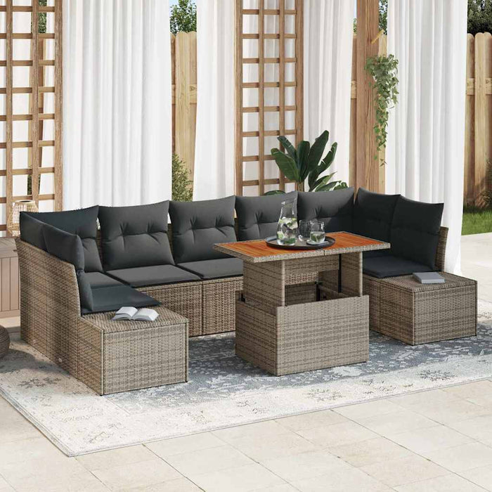 Set de canapele pentru grădină 8 pcs Gri Rattan poli - WALTI WALTI