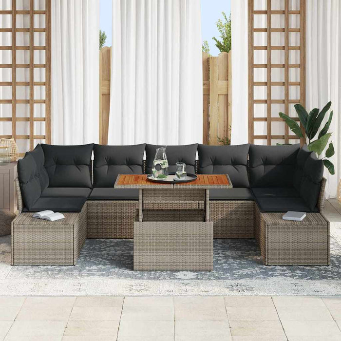 Set de canapele pentru grădină 8 pcs Gri Rattan poli - WALTI WALTI