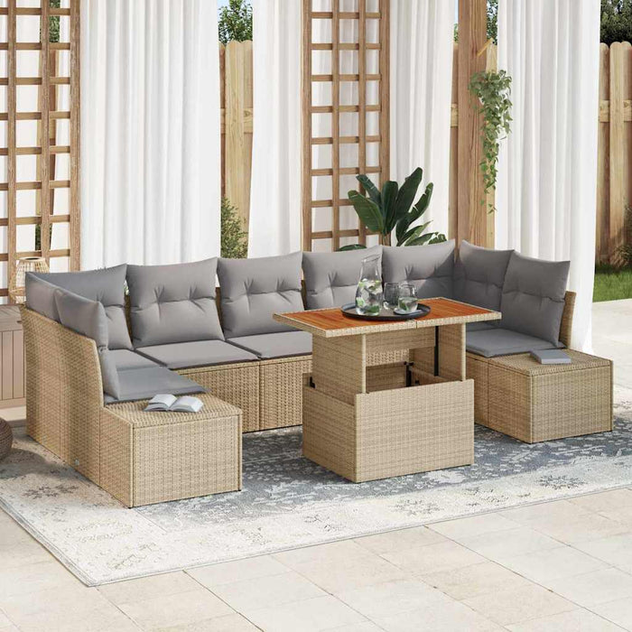 Set de canapele pentru grădină 8 pcs Bej Rattan poli - WALTI WALTI