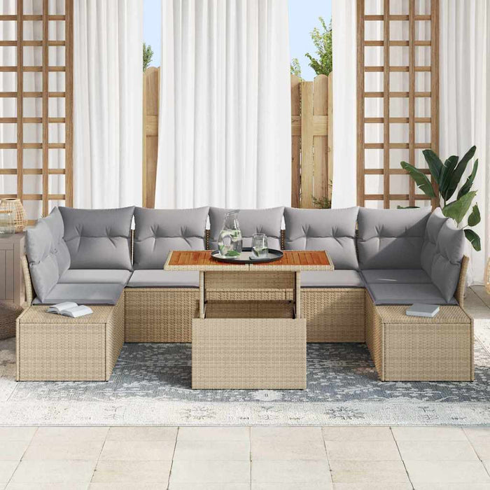 Set de canapele pentru grădină 8 pcs Bej Rattan poli - WALTI WALTI
