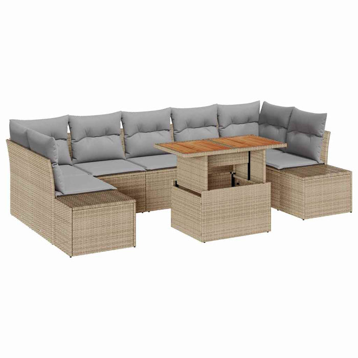 Set de canapele pentru grădină 8 pcs Bej Rattan poli - WALTI WALTI