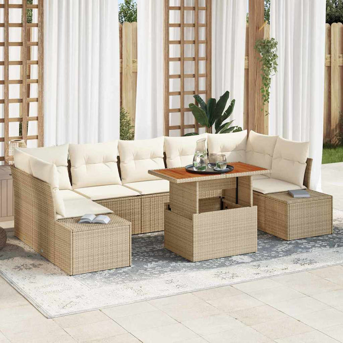 Set de canapele pentru grădină 8 pcs Bej Rattan poli - WALTI WALTI