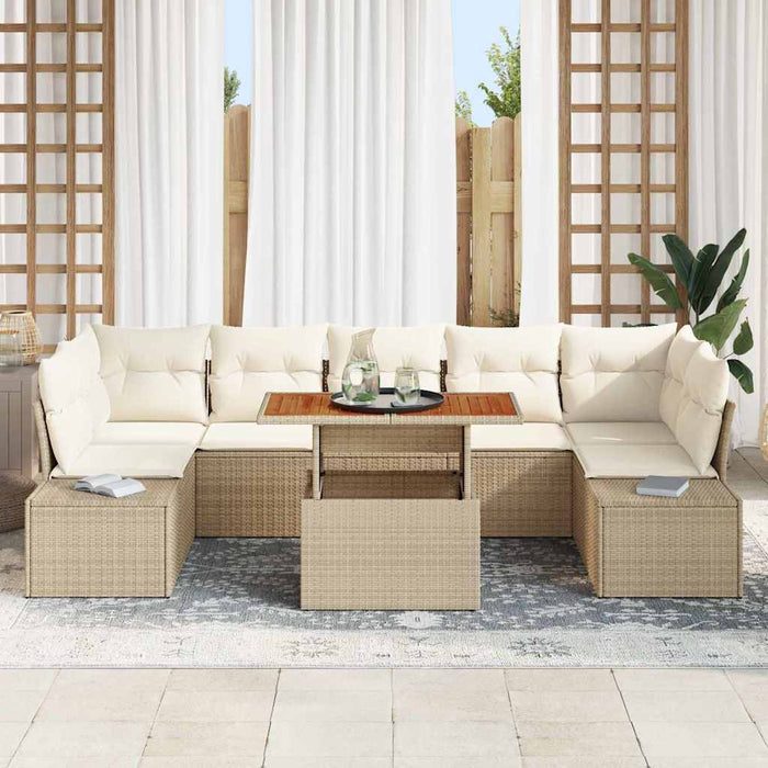 Set de canapele pentru grădină 8 pcs Bej Rattan poli - WALTI WALTI