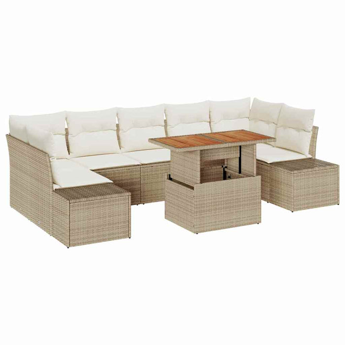 Set de canapele pentru grădină 8 pcs Bej Rattan poli - WALTI WALTI