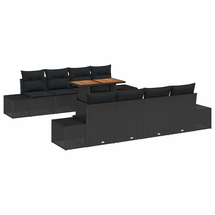 Set de canapele pentru grădină 9 pcs Negru Rattan poli - WALTI WALTI