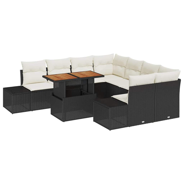 Set de canapele pentru grădină 9 pcs Negru Rattan poli - WALTI WALTI
