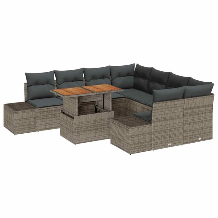 Set de canapele pentru grădină 9 pcs Gri Rattan poli - WALTI WALTI