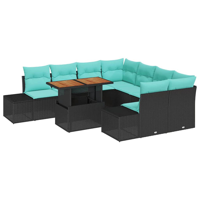 Set de canapele pentru grădină 9 buc. Negru Rattan poli - WALTI WALTI