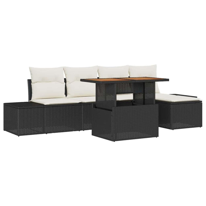 Set de canapele pentru grădină 6 pcs Negru Rattan poli - WALTI WALTI