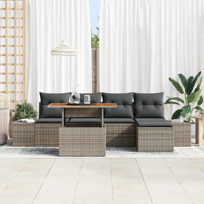 Set de canapele pentru grădină 6 pcs Gri Rattan poli - WALTI WALTI