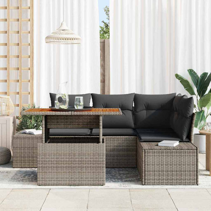 Set de canapele pentru grădină 5 pcs Gri Rattan poli - WALTI WALTI