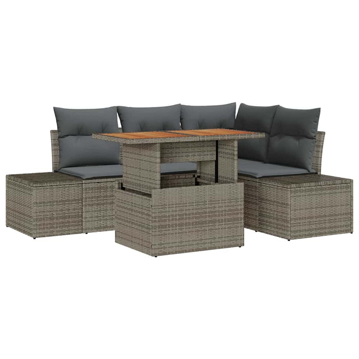 Set de canapele pentru grădină 5 pcs Gri Rattan poli - WALTI WALTI