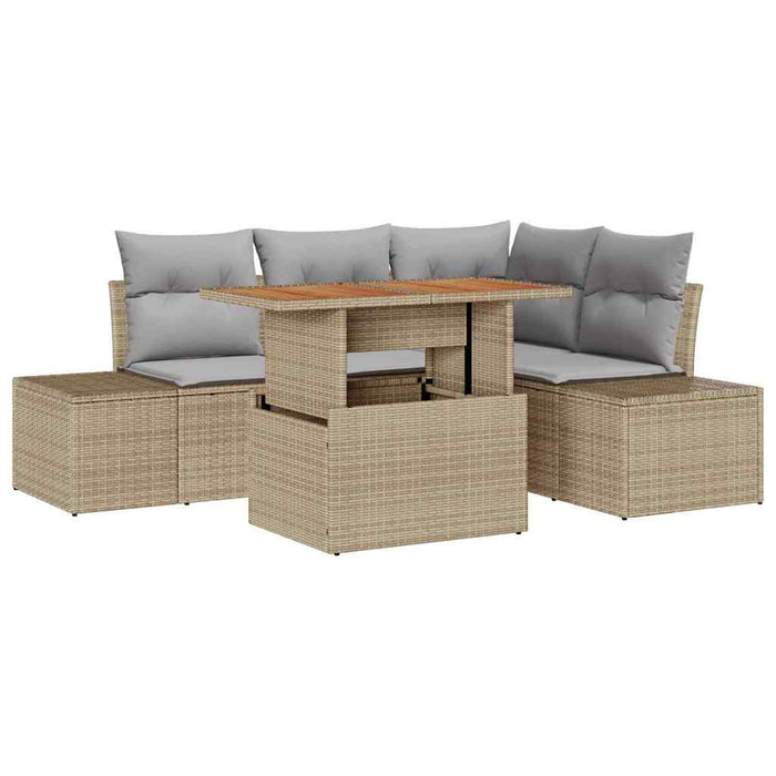 Set de canapele pentru grădină 5 pcs Bej Rattan poli - WALTI WALTI