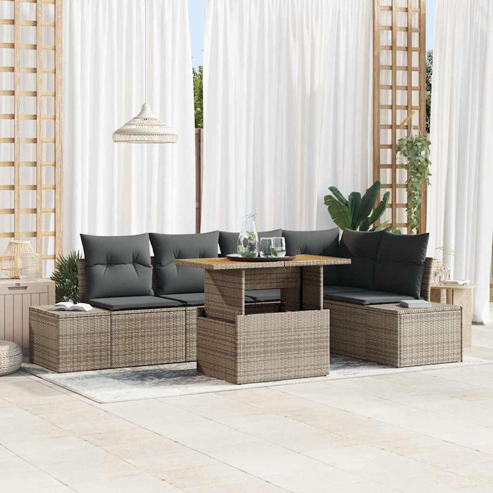 Set de canapele pentru grădină 6 pcs Gri Rattan poli - WALTI WALTI