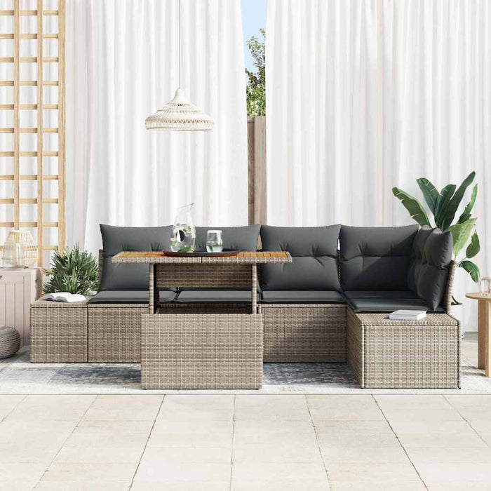 Set de canapele pentru grădină 6 pcs Gri Rattan poli - WALTI WALTI
