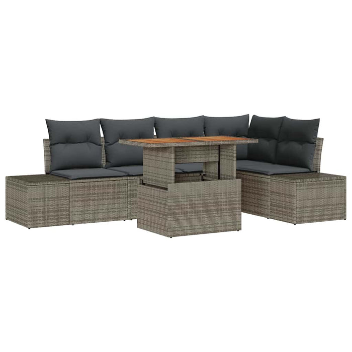 Set de canapele pentru grădină 6 pcs Gri Rattan poli - WALTI WALTI