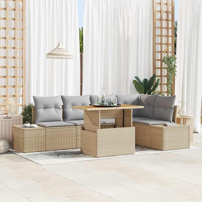 Set de canapele pentru grădină 6 pcs Bej Rattan poli - WALTI WALTI