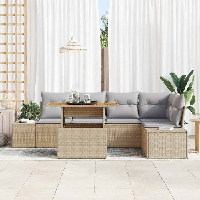 Set de canapele pentru grădină 6 pcs Bej Rattan poli - WALTI WALTI