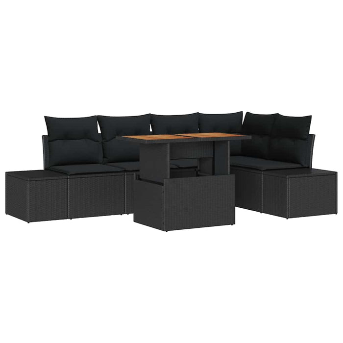 Set de canapele pentru grădină 6 pcs Negru Rattan poli - WALTI WALTI