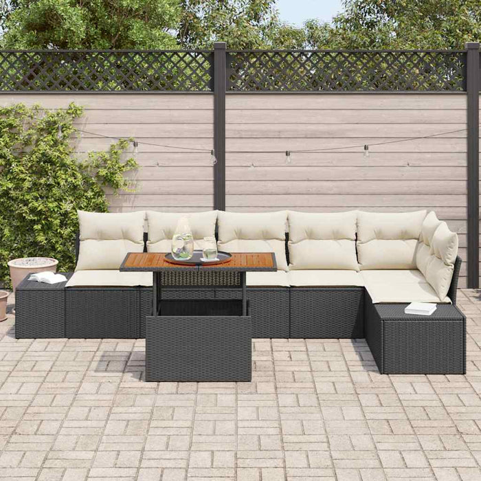 Set de canapele pentru grădină 7 pcs Negru Rattan poli - WALTI WALTI