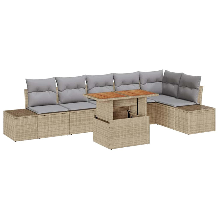 Set de canapele pentru grădină 7 pcs Bej Rattan poli - WALTI WALTI