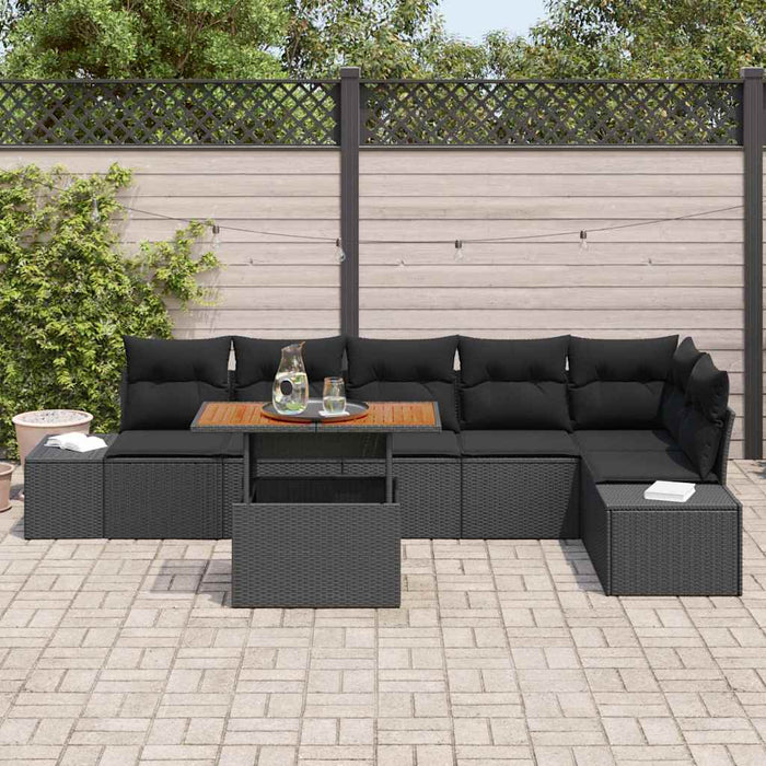 Set de canapele pentru grădină 7 pcs Negru Rattan poli - WALTI WALTI