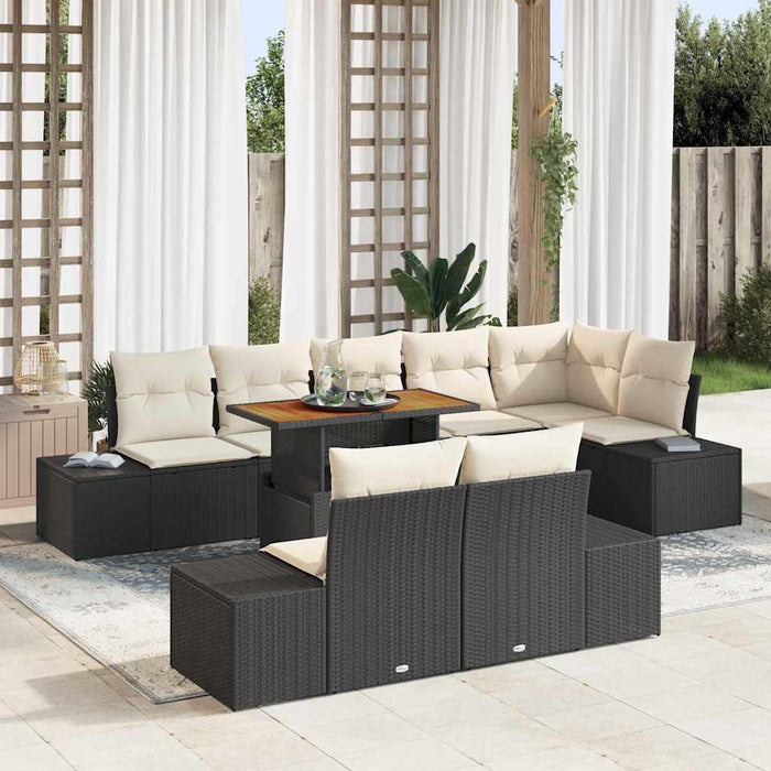 Set de canapele pentru grădină 9 pcs Negru Rattan poli - WALTI WALTI