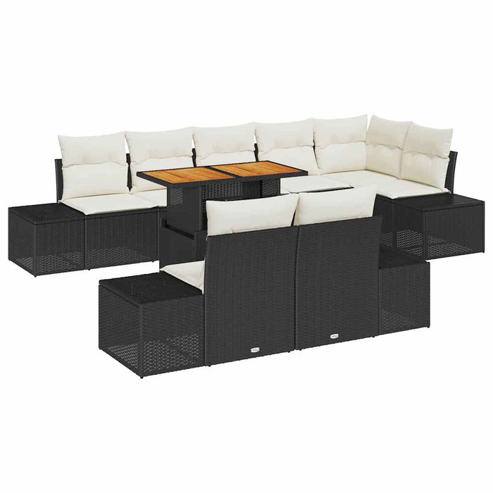 Set de canapele pentru grădină 9 pcs Negru Rattan poli - WALTI WALTI