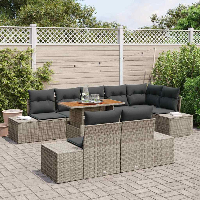 Set de canapele pentru grădină 9 pcs Gri Rattan poli - WALTI WALTI