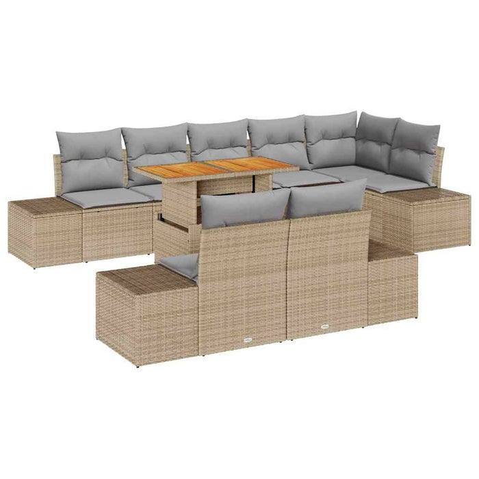 Set de canapele pentru grădină 9 pcs Bej Rattan poli - WALTI WALTI