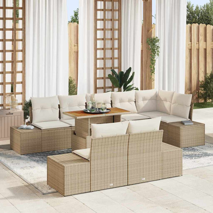 Set de canapele pentru grădină 9 pcs Bej Rattan poli - WALTI WALTI