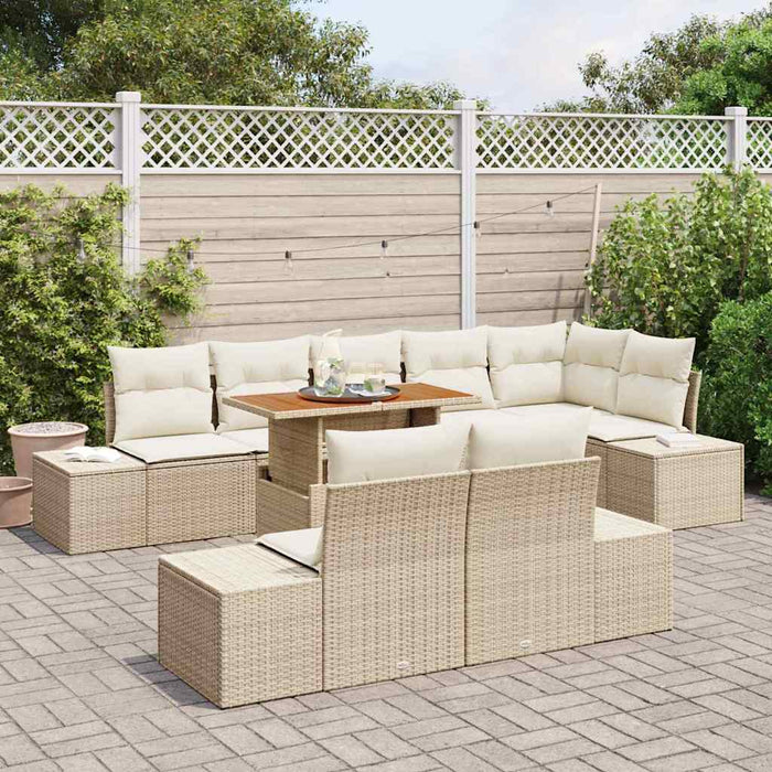 Set de canapele pentru grădină 9 pcs Bej Rattan poli - WALTI WALTI