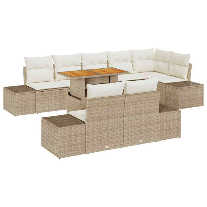 Set de canapele pentru grădină 9 pcs Bej Rattan poli - WALTI WALTI