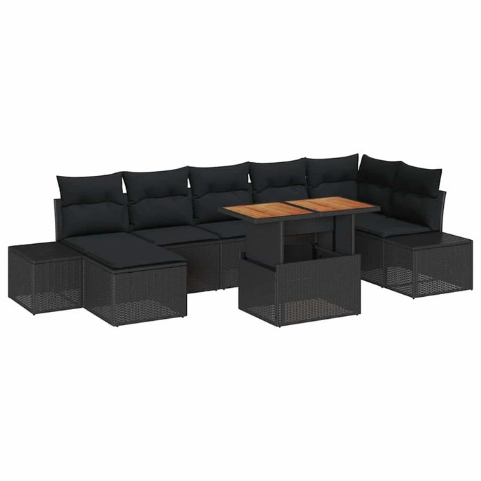 Set de canapele pentru grădină 8 pcs Negru Rattan poli - WALTI WALTI