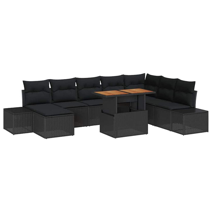 Set de canapele pentru grădină 9 pcs Negru Rattan poli - WALTI WALTI