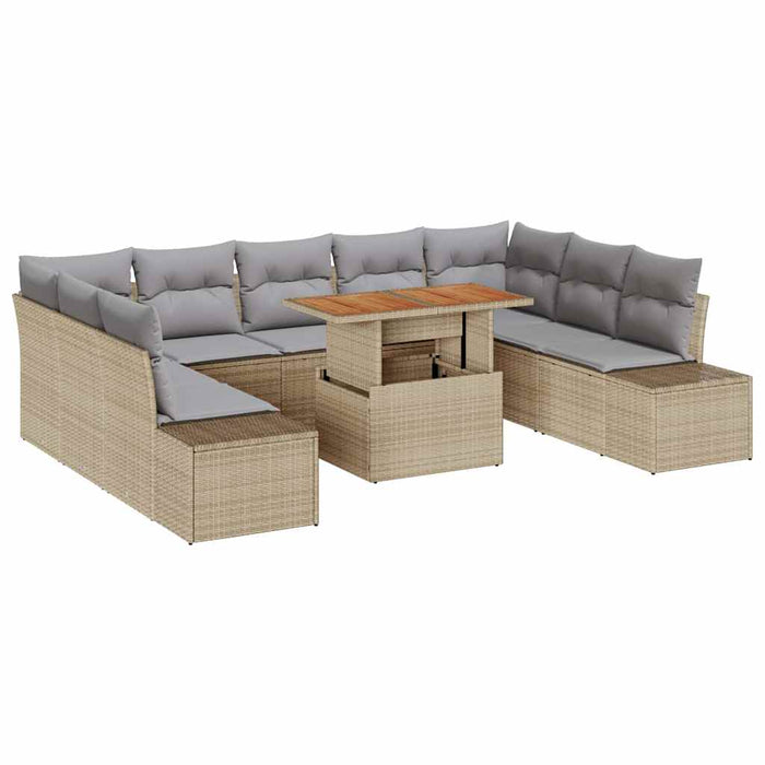Set de canapele pentru grădină 10 pcs Bej Rattan poli - WALTI WALTI