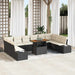Set de canapele pentru grădină 11 pcs Negru Rattan poli - WALTI WALTI