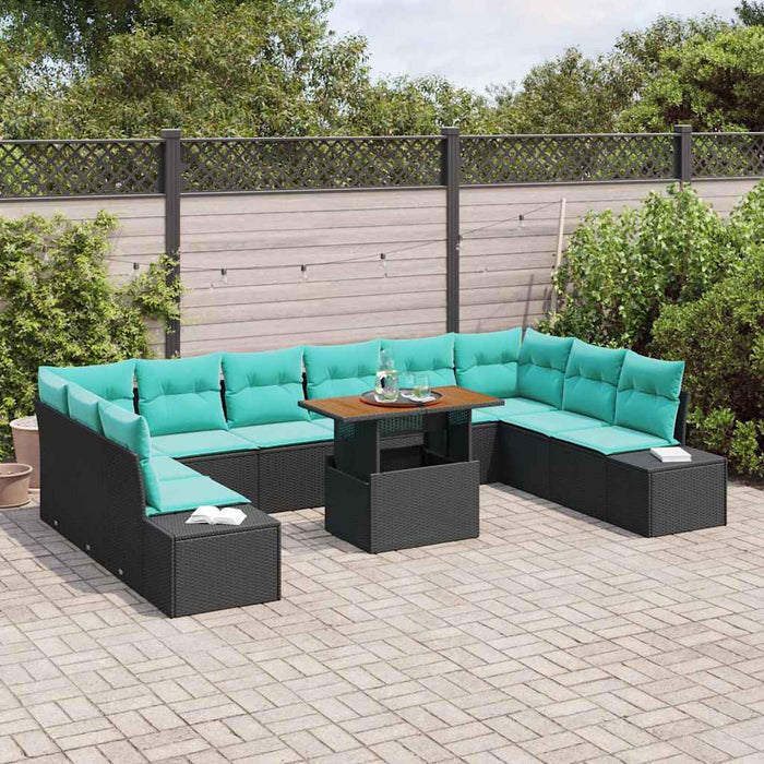 Set de canapele pentru grădină 11 buc. Negru Rattan poli - WALTI WALTI