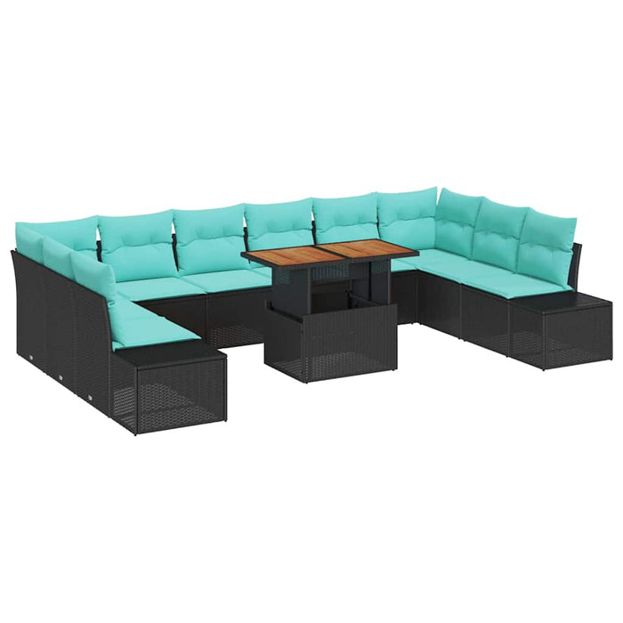 Set de canapele pentru grădină 11 buc. Negru Rattan poli - WALTI WALTI