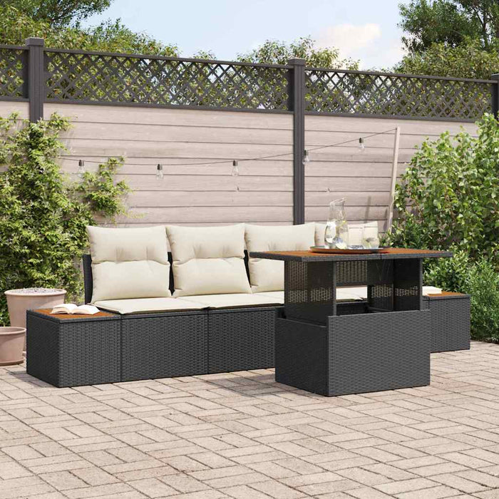 Set de canapele pentru grădină 5 pcs Negru Rattan poli - WALTI WALTI
