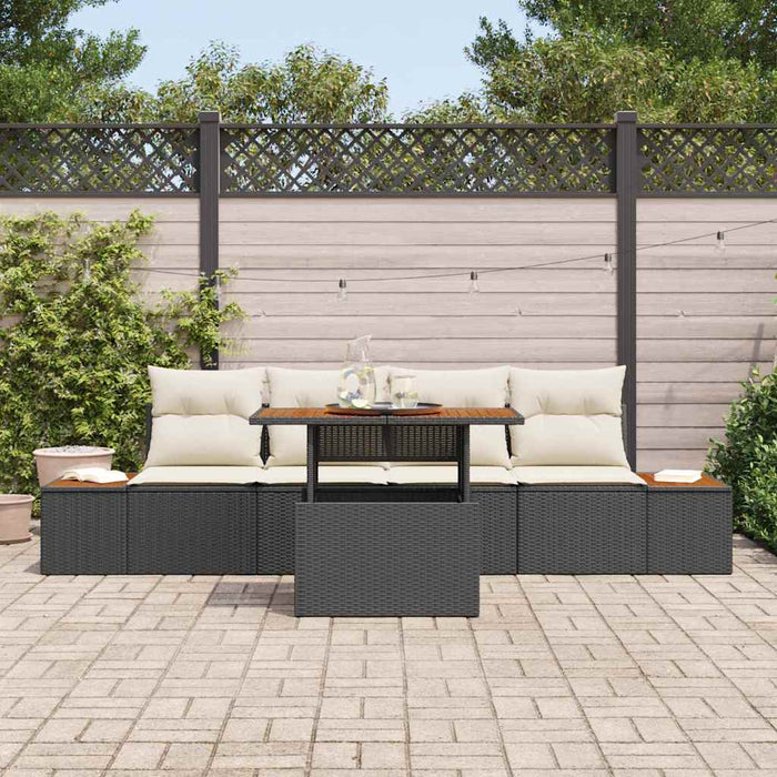 Set de canapele pentru grădină 5 pcs Negru Rattan poli - WALTI WALTI