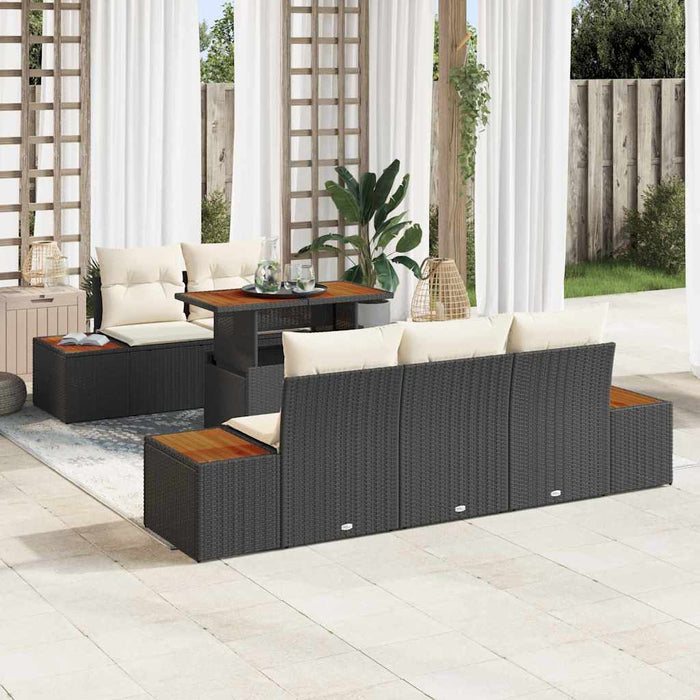 Set de canapele pentru grădină 6 pcs Negru Rattan poli - WALTI WALTI