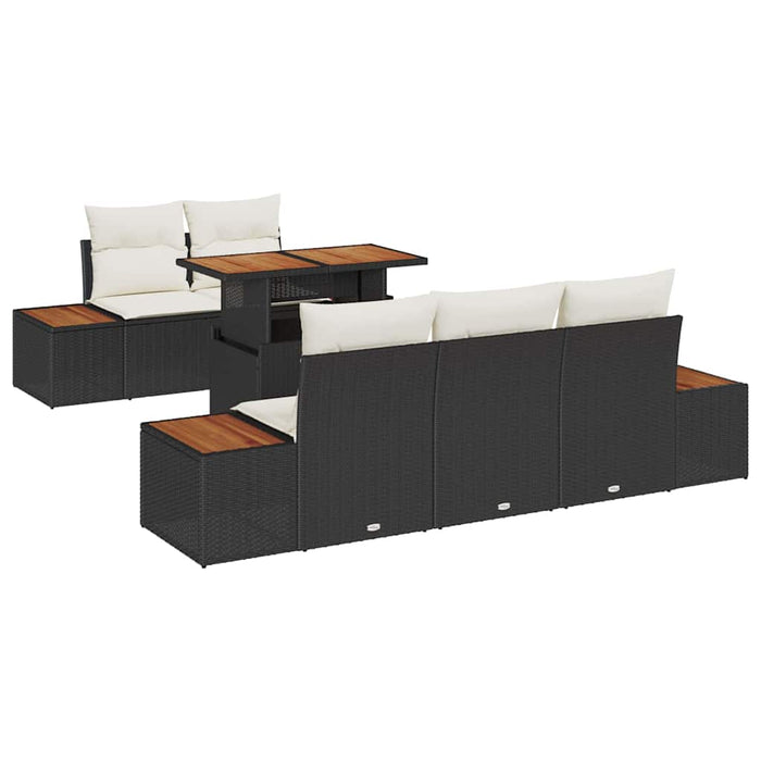 Set de canapele pentru grădină 6 pcs Negru Rattan poli - WALTI WALTI