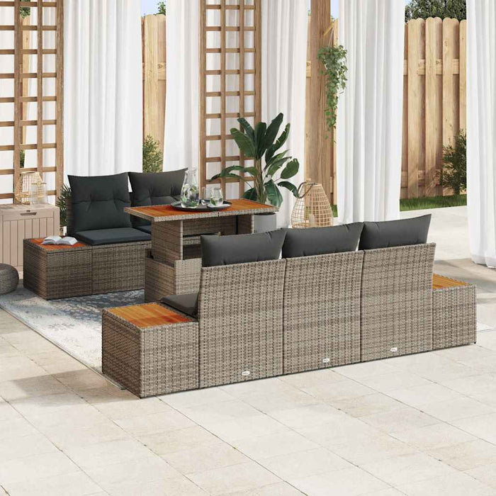 Set de canapele pentru grădină 6 pcs Gri Rattan poli - WALTI WALTI