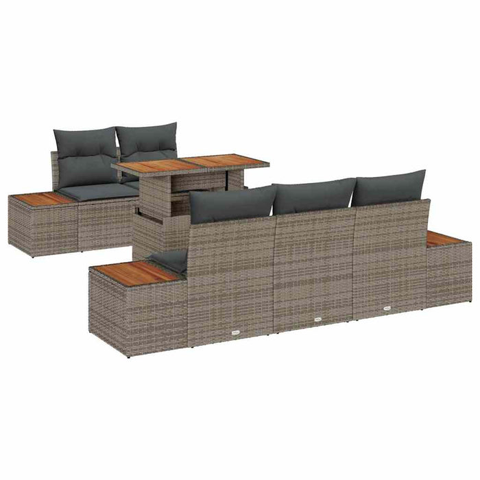 Set de canapele pentru grădină 6 pcs Gri Rattan poli - WALTI WALTI