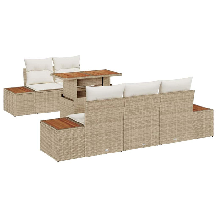 Set de canapele pentru grădină 6 buc. Bej Rattan poli - WALTI WALTI