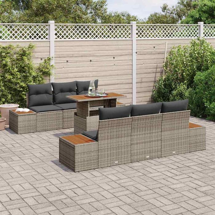 Set de canapele pentru grădină 7 pcs Gri Rattan poli - WALTI WALTI